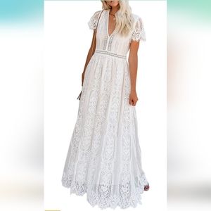 White boho dress NWOT size medium